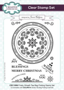 Creative Expressions - Clear Stamp A5 - Tea Bag Folding Frosty Wreath - Stempel