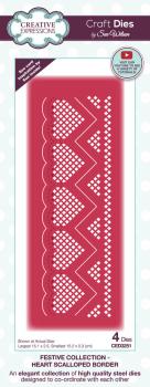 Creative Expressions - Craft Dies -  Festive Heart Scalloped Border - Stanze