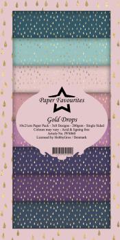 Paper Favourites - " Gold Drops " - Slim Paper Pack - 3x8 Inch 