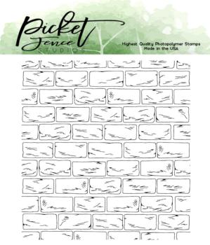 Picket Fence Studios - Clear Stamp - "Scene Building Brick Wall" Stempel 