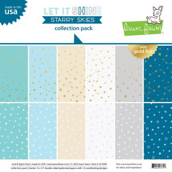 Lawn Fawn 12x12 " Let It Shine Starry Skies " Collection Pack