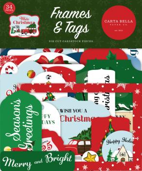 Carta Bella - Ephemera Frames & Tags - "White Christmas" - Stanzteile & Anhänger 