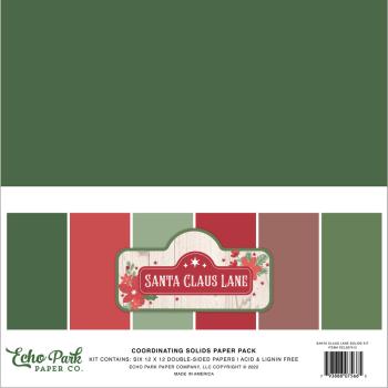 Echo Park- Coordinating Solids Paper 12x12" - "Santa Claus Lane" - Cardstock