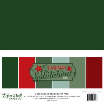 Echo Park- Coordinating Solids Paper 12x12" - "Christmas Salutations No. 2" - Cardstock