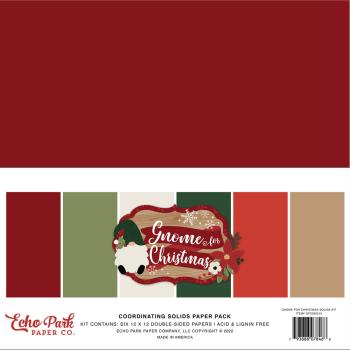 Echo Park- Coordinating Solids Paper 12x12" - "Gnome For Christmas" - Cardstock