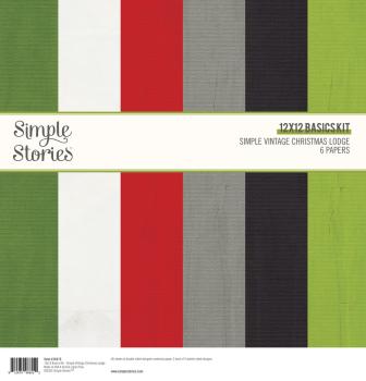 Simple Stories Vintage Christmas Lodge - Basic Cardstock 12x12 Inch