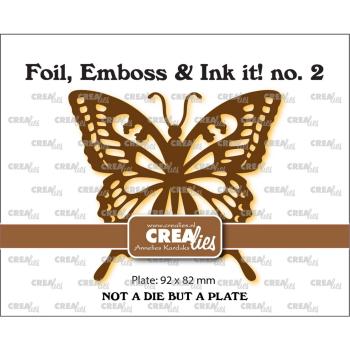 Crealies - Foil, Emboss - Ink it!  - Swallowtail Butterfly - Schablone - Platte 