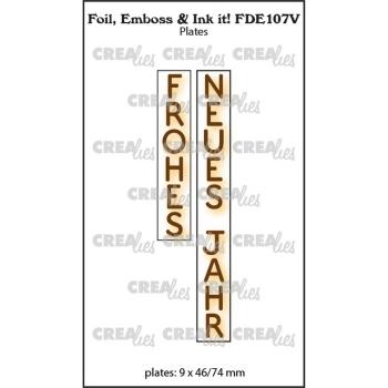 Crealies - Foil, Emboss - Ink it!  - Frohes Neues Jahr  - Schablone - Platte 