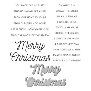 Spellbinders Stempel & Stanzset "Many Merry Christmas Sentiments"