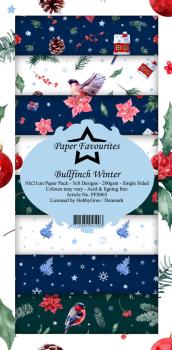 Paper Favourites - "  Bullfinch Winter  " - Slim Paper Pack - 3x8 Inch 