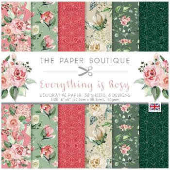 The Paper Boutique - Decorative Paper - Everything Is Rosy - 8x8 Inch - Paper Pad - Designpapier