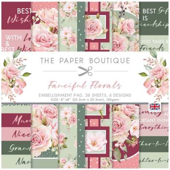 The Paper Boutique - Embellishment Pad - Fanciful Florals - 8x8 Inch - Designpapier