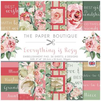 The Paper Boutique - Embellishment Pad - Everything Is Rosy - 8x8 Inch - Designpapier