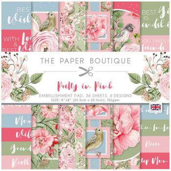 The Paper Boutique - Embellishment Pad -  Pretty in Pink - 8x8 Inch - Designpapier