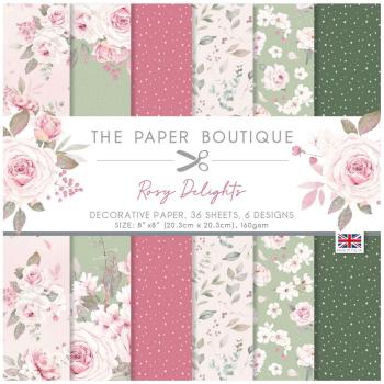 The Paper Boutique - Decorative Paper - Rosy delights - 8x8 Inch - Paper Pad - Designpapier