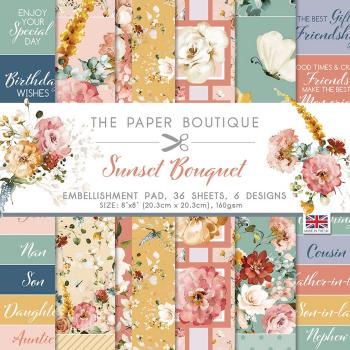 The Paper Boutique - Embellishment Pad -  Sunset bouquet - 8x8 Inch - Designpapier