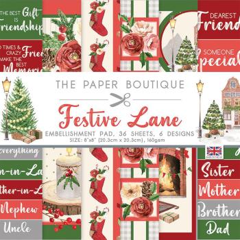 The Paper Boutique - Embellishment Pad - Festive lane  - 8x8 Inch - Designpapier