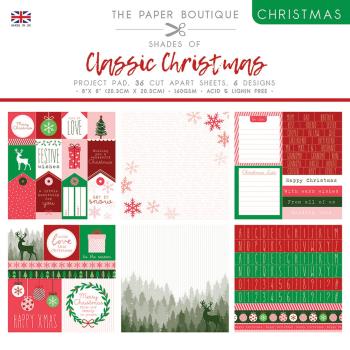 The Paper Boutique - Project Pad -  Shades of classic Christmas  - 8x8 Inch - Paper Pad - Designpapier