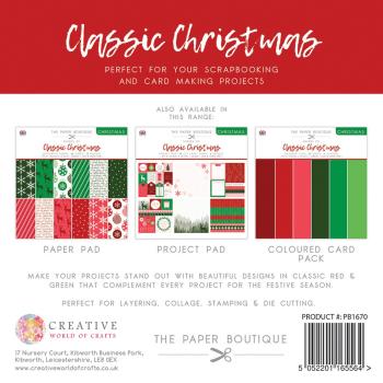 The Paper Boutique - Decorative Paper - Shades of classic Christmas - 8x8 Inch - Paper Pad - Designpapier