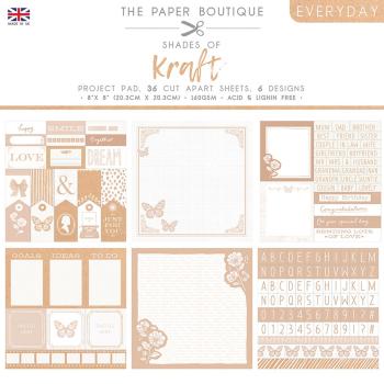 The Paper Boutique - Project Pad - Everyday shades of Kraft - 8x8 Inch - Paper Pad - Designpapier