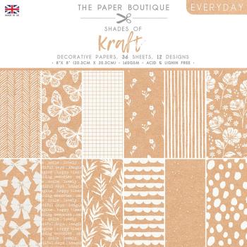 The Paper Boutique - Decorative Paper - Everyday shades of Kraft  - 8x8 Inch - Paper Pad - Designpapier