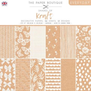 The Paper Boutique - Decorative Paper - Everyday shades of Kraft - 8x8 Inch - Paper Pad - Designpapier