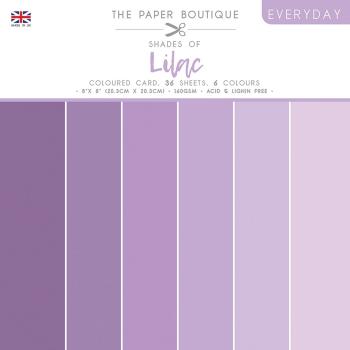 The Paper Boutique - Colour Card -  Everyday shades of Lilac  - 8x8 Inch - Cardstock