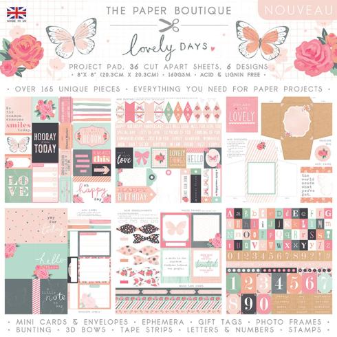 The Paper Boutique - Project Pad - Lovely days - 8x8 Inch - Paper Pad - Designpapier