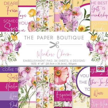 The Paper Boutique - Embellishment Pad - Meadow Charm - 8x8 Inch - Designpapier