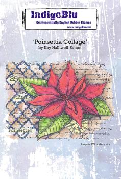 IndigoBlu "Poinsettia Collage" A6 Rubber Stamp