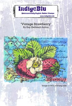 IndigoBlu "Vintage Strawberry" A6 Rubber Stamp