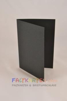 Doppelkarte - Faltkarte 240g/m² DIN B6 in schwarz