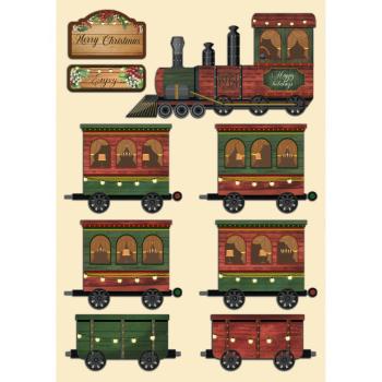Stamperia " Romantic Home for the Holidays Train" Wooden Shapes - Holzteile