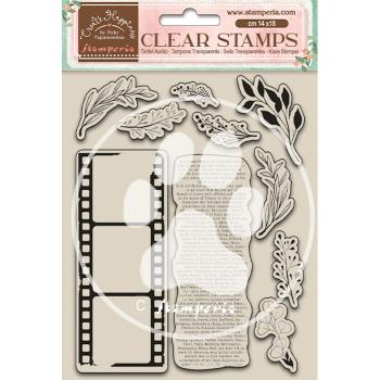 Stamperia Stempel " Leaves and Movie Film" Clear Stamps