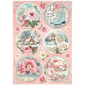 Stamperia "Sweet Winter Rounds " A4 Decoupage / Decopatch Papier 