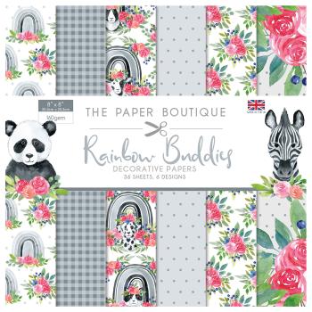 The Paper Boutique - Decorative Paper -Rainbow buddies  - 8x8 Inch - Paper Pad - Designpapier