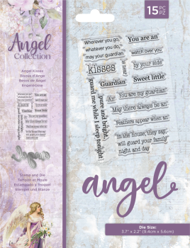 Crafters Companion - Stamp & Dies -Angel Kisses - Stempel & Stanze 