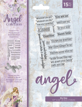 Crafters Companion - Stamp & Dies -Angel Kisses  - Stempel & Stanze 