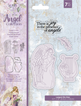 Crafters Companion - Stamp & Dies - Angel Prayer - Stempel & Stanze 