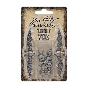 Tim Holtz - Idea-ology - Halloween Adornments  - " Fledermäus & Spinnen " - Metallteile 