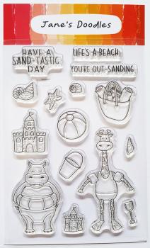 Janes Doodles " Life's A Beach" Clear Stamp - Stempelset