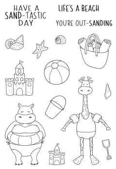 Janes Doodles " Life's A Beach" Clear Stamp - Stempelset
