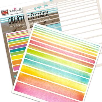 Polkadoodles  -Stencil - " Grauated Stripe  " - Schablone 