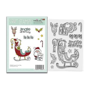 Polkadoodles  -Stempel - " Jingle All the Way  " - Clear Stamp-Set