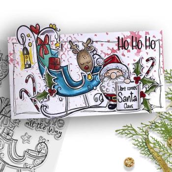 Polkadoodles  -Stempel - " Jingle All the Way  " - Clear Stamp-Set