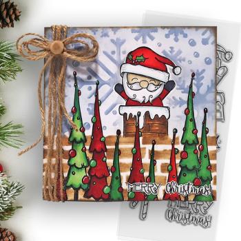 Polkadoodles -Stempel - " Merry Santa " - Clear Stamp-Set