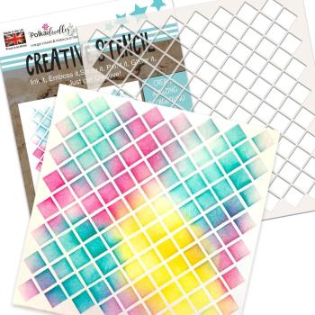 Polkadoodles  -Stencil - " Square Trellis  " - Schablone 