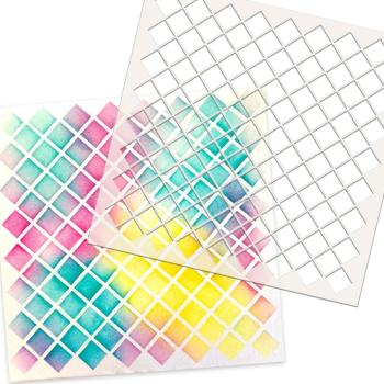 Polkadoodles  -Stencil - " Square Trellis  " - Schablone 