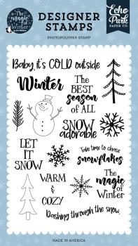 Echo Park - Clear Stamp - " Snow Adorable " - Stempelset