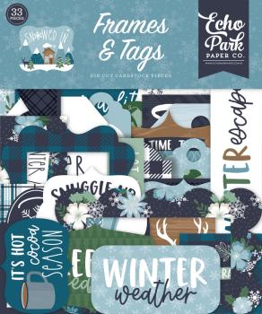 Echo Park -   Ephemera Frames & Tags - "Snowed In" - Stanzteile & Anhänger 